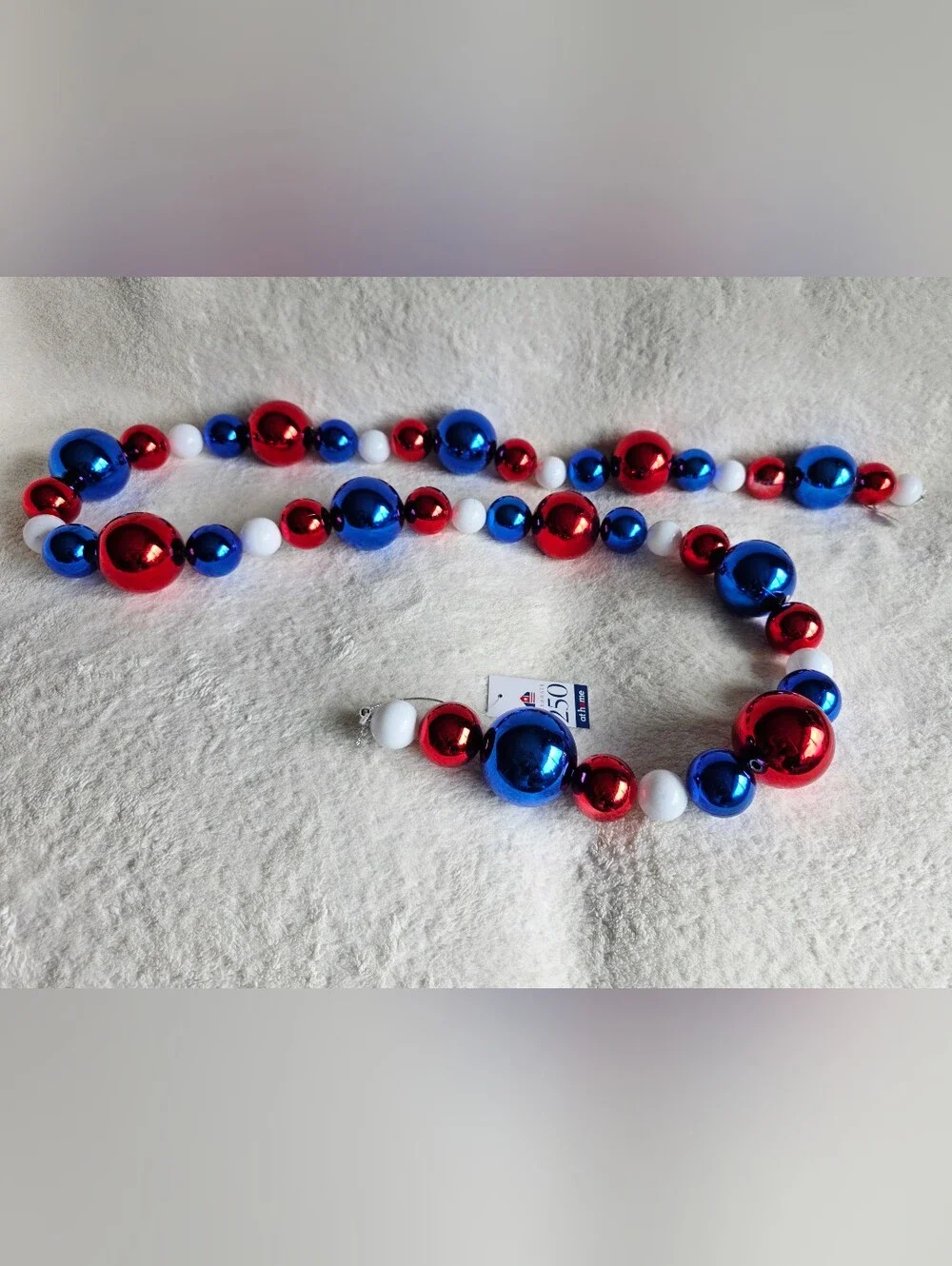 Bundle of 2 new Patriotic 4th of July Red White & Blue Ornament Garland, 72